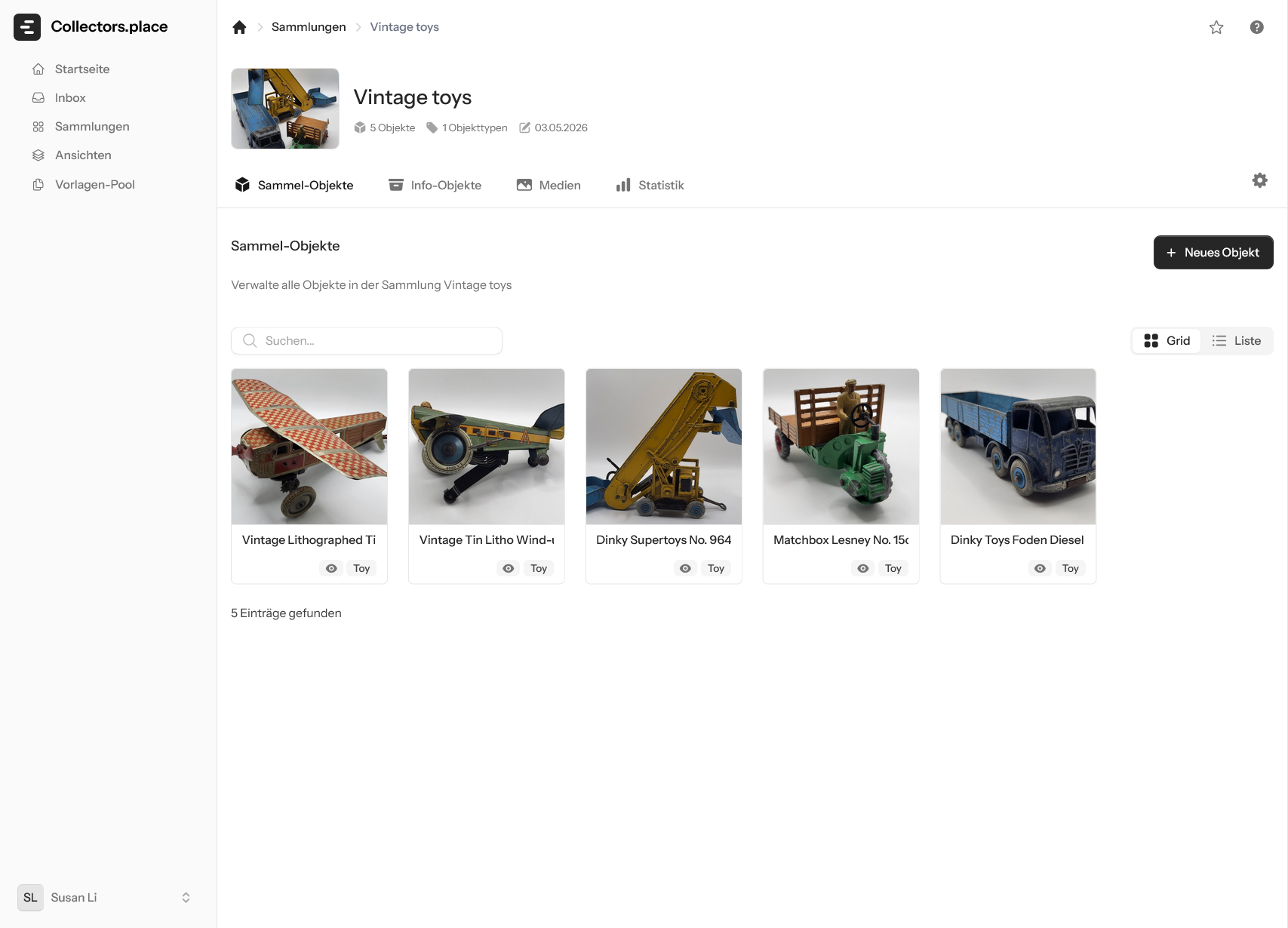 Modellsammlung digital verwalten