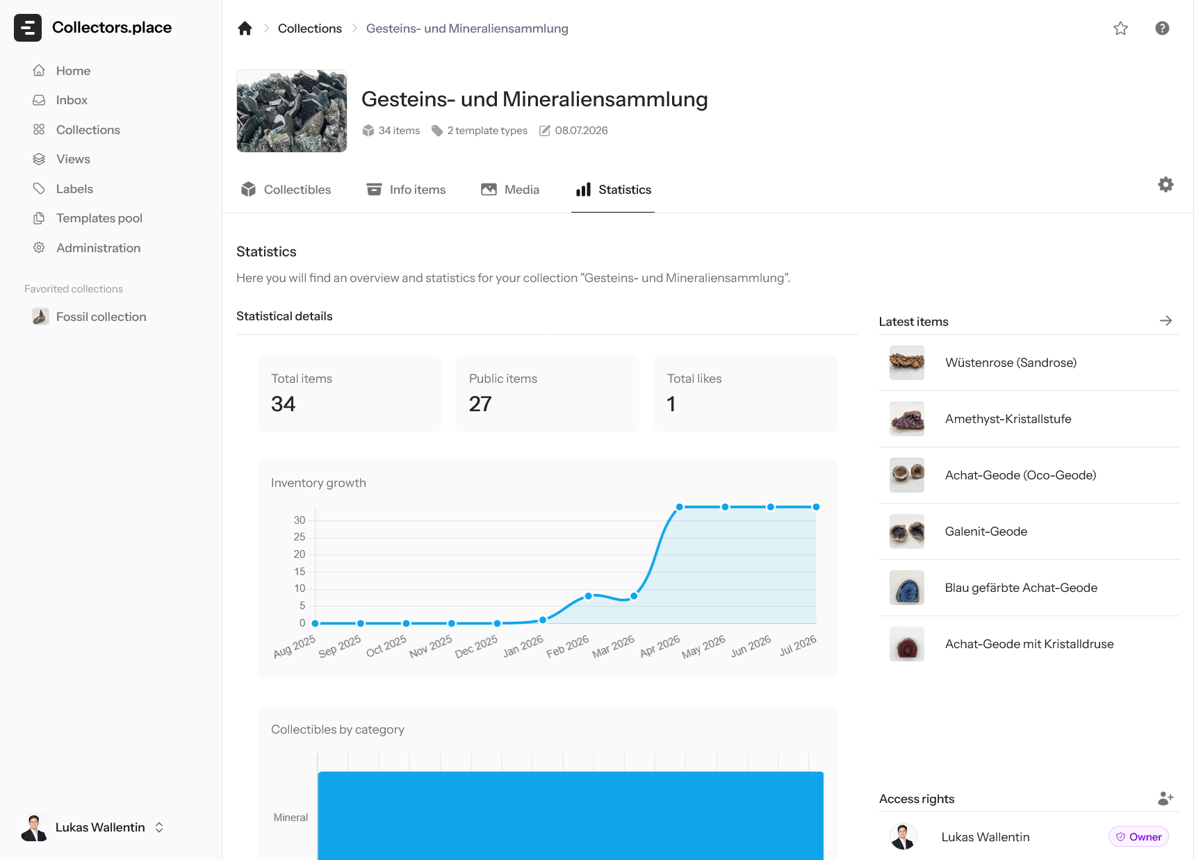 Sammlungs-Dashboard