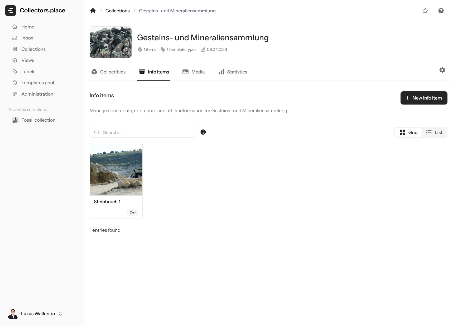 Infoobjekte verwalten