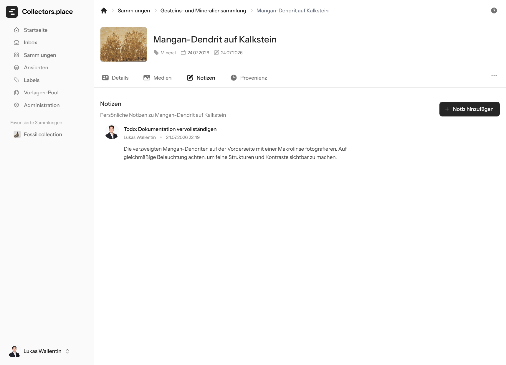 Notiz gespeichert