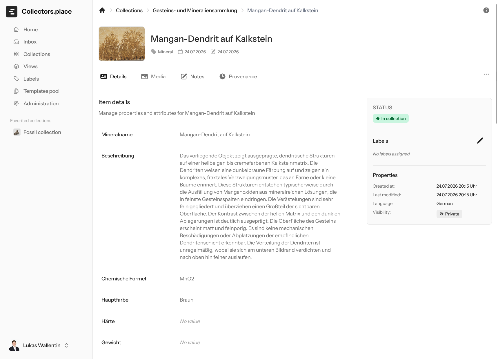 Objektdetailansicht