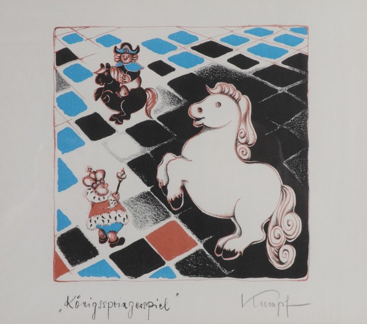 Gottfried Kumpf - Grafik "Königsspringerspiel"